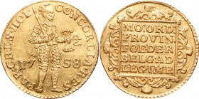 Netherlands
Holland, Ducat 1758 
 Holland, Ducat 1758 Pięknie zachowany egzemplarz, połysk. Reference: Delmonte 650
Grade: XF+