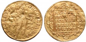 Netherlands
Holland, Ducat 1760 
 Holland, Ducat 1760 Ładnie zachowany. Ślady sprawdzania metalu(?) Reference: Delmonte 775
Grade: ~