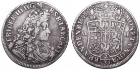 Germany
Germany, Preussen, 2/3 thaler 1695 WH 
 Germany, Preussen, 2/3 thaler 1695 WH Naturalny obiegowy egzemplarz guldena pruskiego Reference: Kra...