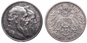 Germany
Germany, Baden, 2 mark 1906 
 Germany, Baden, 2 mark 1906 2 marki 1906 , na 50. rocznicę zaślubin z Luizą Marią Elżbietą von Hohenzollern w ...