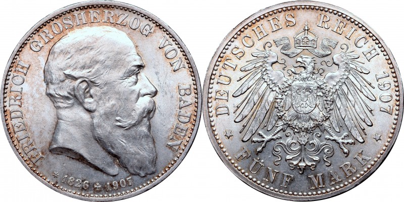 Germany
Germany, 5 mark 1907 
 Germany, 5 mark 1907 5 marek pośmiertne 1907, K...