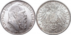 Germany
Germany, Bayern, 2 mark 1911 
 Germany, Bayern, 2 mark 1911 Wyśmienity egzemplarz z doskonale zachowanym połyskiem menniczym. Reference: Kra...