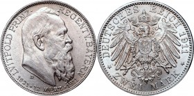 Germany
Germany, Bayern, 2 mark 1911 
 Germany, Bayern, 2 mark 1911 2 marki 1911 wybite na 90. rocznicę urodzin Luitpolda w świetnym stanie zachowan...