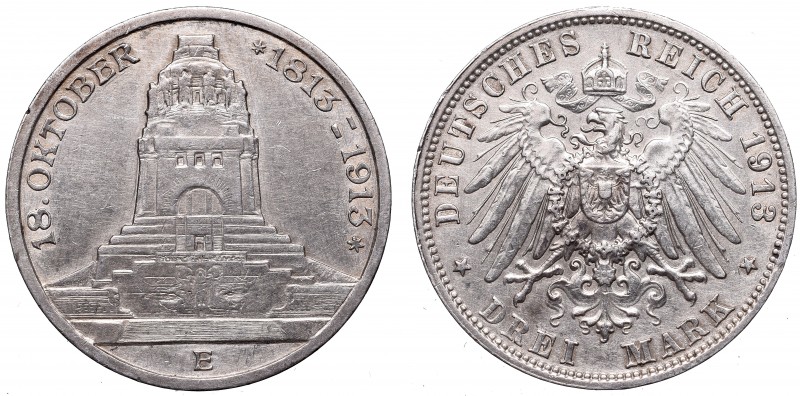 Germany
Germany, Preussen, 3 mark 1913 100 years of Leipzig battle 
 Germany, ...