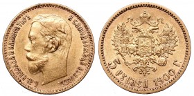 Russia
Russia, Nicholas II, 5 rouble 1900 ФЗ 
 Russia, Nicholas II, 5 rouble 1900 ФЗ Piękny, okołomenniczy egzemplarz. Patyna, nalot. Reference: Bit...