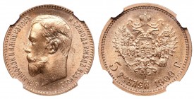 Russia
Russia, Nicholas II, 5 rouble 1909 - NGC MS66 R 
 Russia, Nicholas II, 5 rouble 1909 - NGC MS66 Wyśmienity, wyselekcjonowany egzemplarz rzadk...