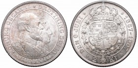 Sweden
Sweden, 2 kroner 1907 
 Sweden, 2 kroner 1907 Piękny egzemplarz. Patyna, nalot. 
Grade: AU/UNC