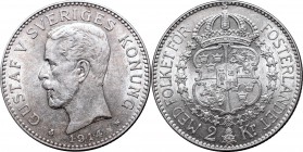 Sweden
Sweden, 2 kroner 1914 
 Sweden, 2 kroner 1914 Bardzo ładny egzemplarz. Patyna, nalot. 
Grade: XF+
