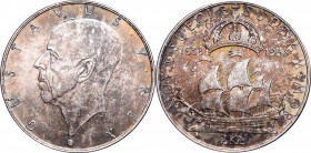 Sweden
Sweden Gustav V, 2 kroner 1938 
 Sweden Gustav V, 2 kroner 1938 Piękny, około menniczy egzemplarz w ładnej, naturalnej patynie, połysk na cał...