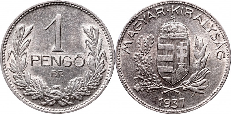 Hungary
Hungary, 1 pengo 1937 
 Hungary, 1 pengo 1937 Ładny detal, przetarte t...