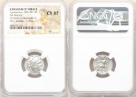 THRACIAN KINGDOM. Lysimachus (305-281 BC). AR drachm (18mm, 12h). NGC Choice XF. Lifetime issue of Colophon, in the name and types of Alexander the Gr...