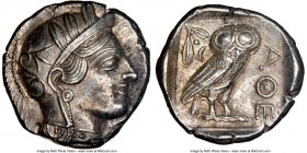 ATTICA. Athens. Ca. 440-404 BC. AR tetradrachm (25mm, 17.18 gm, 2h). NGC Choice AU 5/5 - 4/5. Mid-mass coinage issue. Head of Athena right, wearing cr...