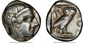 ATTICA. Athens. Ca. 440-404 BC. AR tetradrachm (23mm, 17.20 gm, 2h). NGC Choice XF 4/5 - 4/5. Mid-mass coinage issue. Head of Athena right, wearing cr...