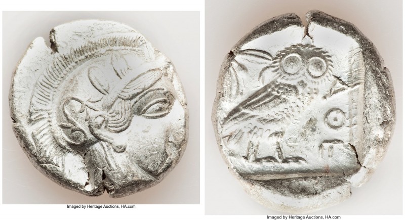 ATTICA. Athens. Ca. 440-404 BC. AR tetradrachm (27mm, 17.18 gm, 12h). XF. Mid-ma...