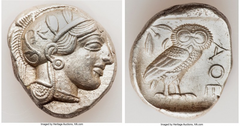 ATTICA. Athens. Ca. 440-404 BC. AR tetradrachm (25mm, 17.19 gm, 12h). Choice XF....