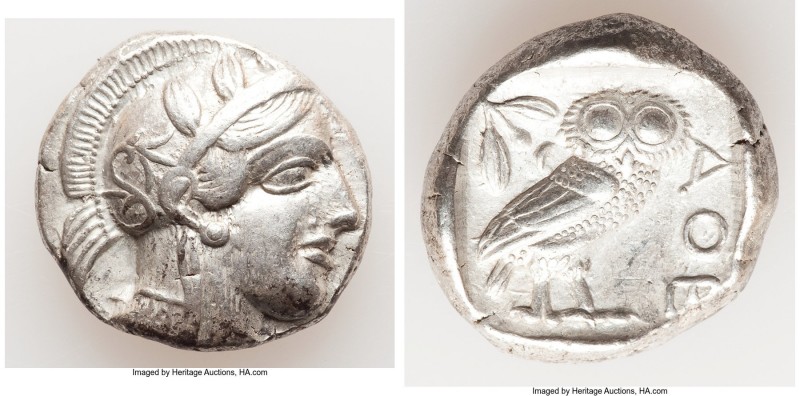 ATTICA. Athens. Ca. 440-404 BC. AR tetradrachm (25mm, 17.13 gm, 1h). XF. Mid-mas...