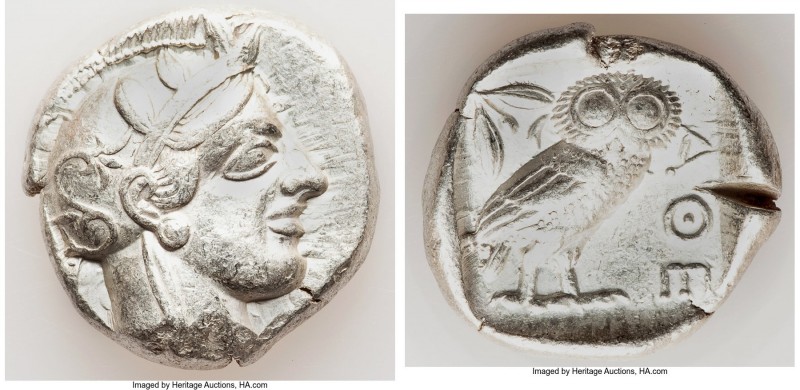 ATTICA. Athens. Ca. 440-404 BC. AR tetradrachm (25mm, 17.13 gm, 3h). VF. Mid-mas...