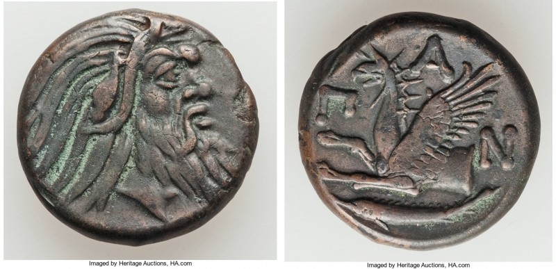 CIMMERIAN BOSPORUS. Panticapaeum. 4th century BC. AE (20mm, 7.64 gm, 12h). Choic...