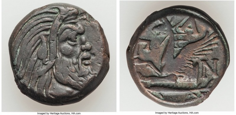 CIMMERIAN BOSPORUS. Panticapaeum. 4th century BC. AE (20mm, 8.61 gm, 11h). Choic...