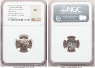LYCIAN LEAGUE. Olympus. Ca. 88-84 BC. AR drachm (15mm, 1h). NGC AU. Series 2. Laureate bust of Apollo right, hair falling in two ringlets; bow and qui...