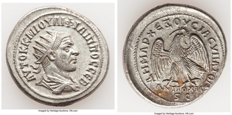 SYRIA. Antioch. Philip I (AD 244-249). BI tetradrachm (28mm, 11.80 gm, 6h). XF. ...