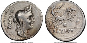 C. Fabius C. f. Hadrianus (102 BC). AR denarius (21mm, 11h). NGC VF. Rome. EX•A•PV, turreted, veiled and draped bust of Cybele right / C•FABI•C•F, Vic...