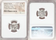 Augustus (27 BC-AD 14). AR denarius (18mm, 3.52 gm, 5h). NGC Choice VF 4/5 - 2/5. Uncertain Spanish mint (Colonia Patricia?), ca. 19 BC. AVGVSTVS-CAES...