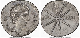 Augustus (27 BC-AD 14). AR denarius (20mm, 3.48 gm, 7h). NGC Choice XF 5/5 - 1/5. Spanish Mint (Colonia Caesaraugusta), 19-18 BC. CAESAR-AVGVSTVS, hea...