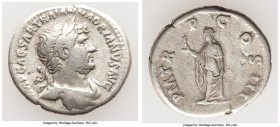 Hadrian (AD 117-138). AR denarius (20mm, 3.30 gm, 7h). About VF. Rome, AD 121 (late)-123. IMP CAESAR TRAIAN HADRIANVS AVG, laureate, draped bust of Ha...