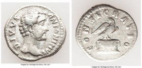 Divus Antoninus Pius (AD 138-161). AR denarius (18mm, 3.18 gm, 6h). VF. DIVVS ANTONINVS, bareheaded Divus Antoninus Pius right / CONSECRATIO, eagle st...
