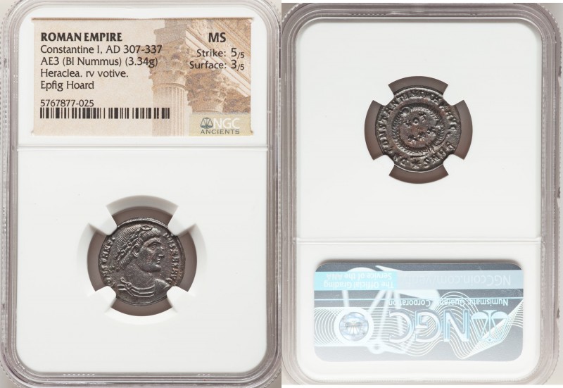 Constantine I the Great (AD 307-337). AE3 or BI nummus (18mm, 3.34 gm, 5h). NGC ...