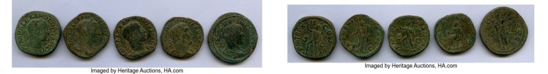 ANCIENT LOTS. Roman Imperial. AD 3rd century. Lot of five (5) AE sestertii. Abou...