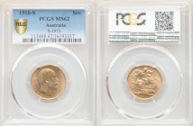 Edward VII gold Sovereign 1910-S MS62 PCGS, Sydney mint, KM15. AGW 0-.2355 oz. 

HID09801242017

© 2020 Heritage Auctions | All Rights Reserved