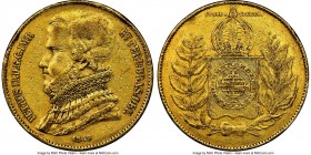 Pedro II gold 20000 Reis 1849 XF Details (Rim Damage) NGC, Rio de Janeiro mint, KM461. Mintage: 6,464. First year of three year type. AGW 0.5286 oz. ...