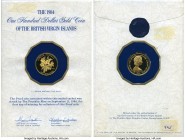 British Colony. Elizabeth II gold Proof 100 Dollars 1984-FM, Franklin mint, KM39. Comes in original sealed card holder. AGW 0.2054 oz. 

HID09801242...