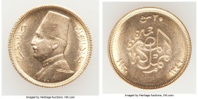 Fuad I gold 20 Piastres AH 1349 (1930) UNC, British Royal mint, KM351. 14.8mm. 1.71gm. 

HID09801242017

© 2020 Heritage Auctions | All Rights Res...