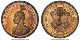 German Colony. Wilhelm II Proof Rupie 1890 PR63 PCGS, KM2, J-713. Red, blue and golden toning. 

HID09801242017

© 2020 Heritage Auctions | All Ri...