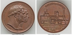 Prussia. Friedrich Wilhelm IV bronze "Completion of the 1000th Locomotive by the Borsig Company" Medal 1858 AU, Marienburg-4235. 37mm. 23.32gm. By Kol...