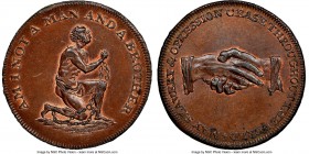 Middlesex. Political "Anti-Slavery" copper 1/2 Penny Token ND (1790's) MS65 Brown NGC, D&H-1037. Edge PAYABLE IN DUBLIN. Glossy brown surfaces with re...