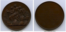 "Exhibition of Art Treasures, Manchester" bronze Medal 1857 AU, Eimer-Unl. (cf. Eimer-1513 for similar theme), BHM-2606. 63.2mm. 106.7gm. By J. Pinche...