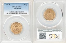 Republic gold 5 Quetzales 1926-(P) MS62 PCGS, Philadelphia mint, KM244. One year type. AGW 0.2419 oz. 

HID09801242017

© 2020 Heritage Auctions |...