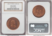 Faustin I copper Pattern 6 Centimes 1850 MS65 Red NGC, KM-Pn47. Portrait/shield type. Semi-Prooflike and red surfaces. 

HID09801242017

© 2020 He...