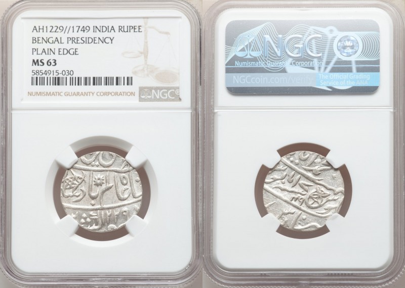 British India. Bengal Presidency Rupee AH 1229 Year 17/49 (1815) MS63 NGC, Benar...