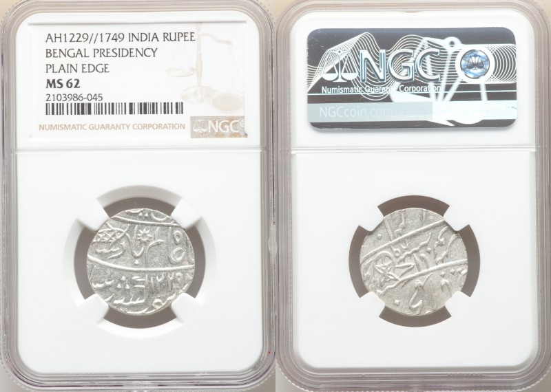 British India. Bengal Presidency Rupee AH 1229 Year 17/49 (1815) MS62 NGC, Benar...