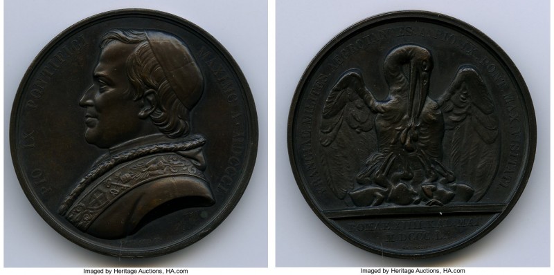 Papal States. Pius IX bronze "Visit to the Wounded French Military" Medal 1850 X...