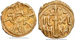 Sicily. Roger II gold Tari ND (1105-1154) AU58 NGC, Fr-877, MEC XIV-208. 12mm. 0.84gm. Mint off-flan. 

HID09801242017

© 2020 Heritage Auctions |...