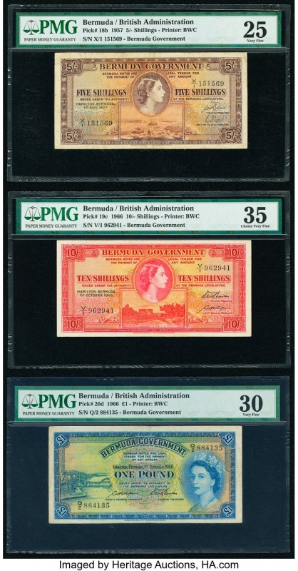 Bermuda Bermuda Government 5; 10 Shillings; 1 Pound 1.5.1957; 1.10.1966 (2) Pick...