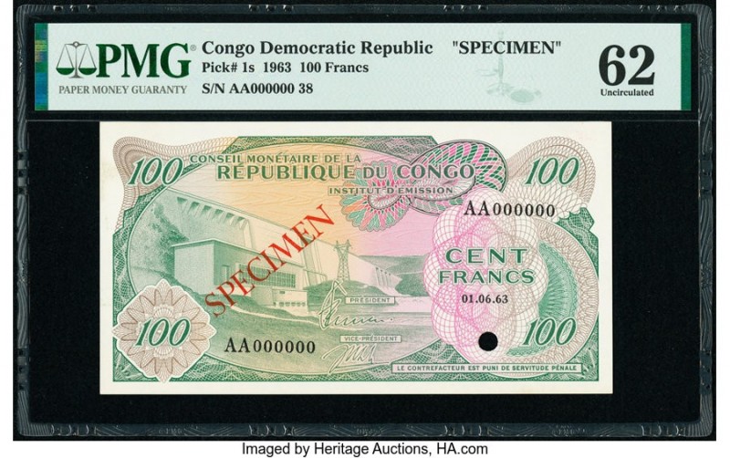 Congo Democratic Republic Conseil Monetaire de la Republique du Congo 100 Francs...