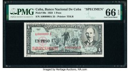 Cuba Banco Nacional de Cuba 1 Peso 1959 Pick 90s Specimen PMG Gem Uncirculated 66 EPQ. Roulette punch & Red Specimen overprint.

HID09801242017

© 202...