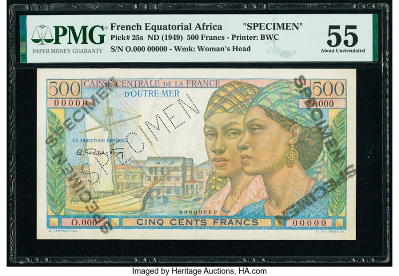 French Equatorial Africa Caisse Centrale de la France d'Outre-Mer 500 Francs ND ...